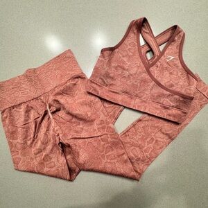 Gymshark Adapt Animal Seamless Modern Blush Pink/Magenta Brown Set